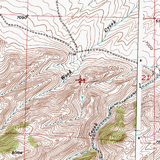 Topographic Map of Seminoe Mountains Area Mine, WY