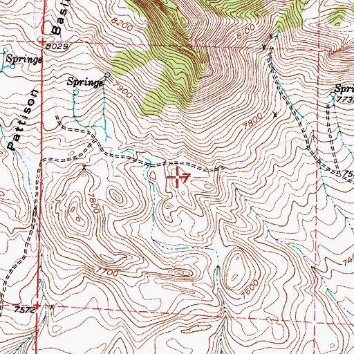 Topographic Map of Seminoe Mountains Area Mine, WY