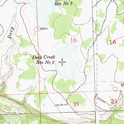 Topographic Map of Deep Creek Reservoir Number 2, CO