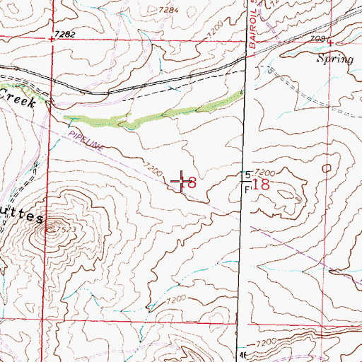 Topographic Map of Lost Soldier Mine, WY