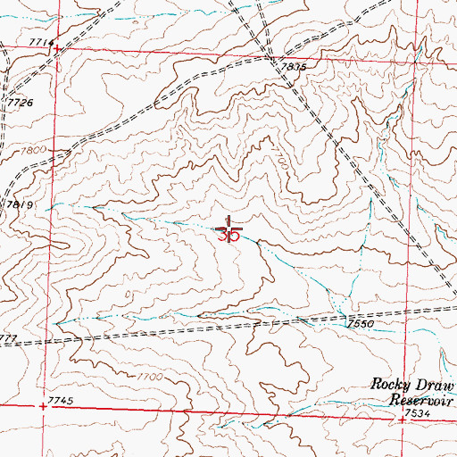 Topographic Map of Bab Mine, WY