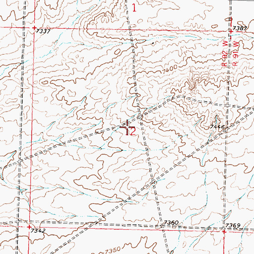Topographic Map of Iris Mine, WY