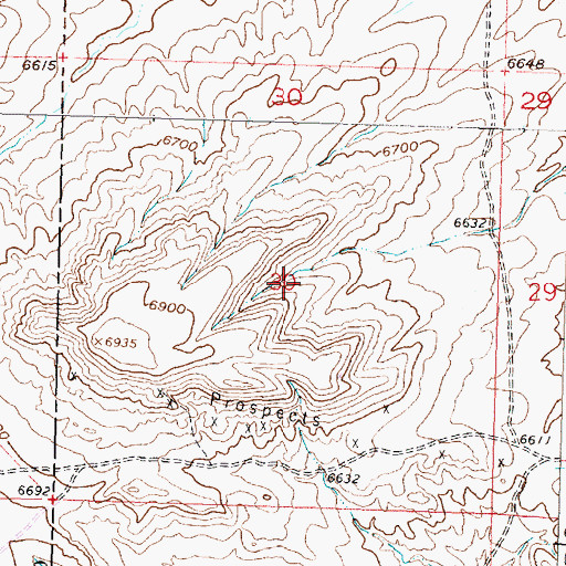 Topographic Map of County Line Claims, WY