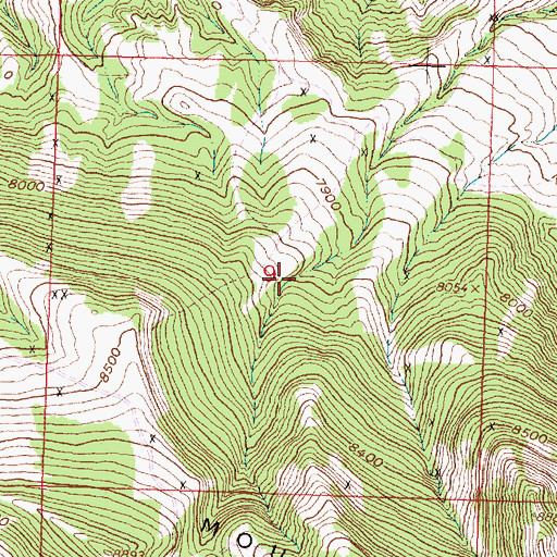 Topographic Map of Coors Claims, WY