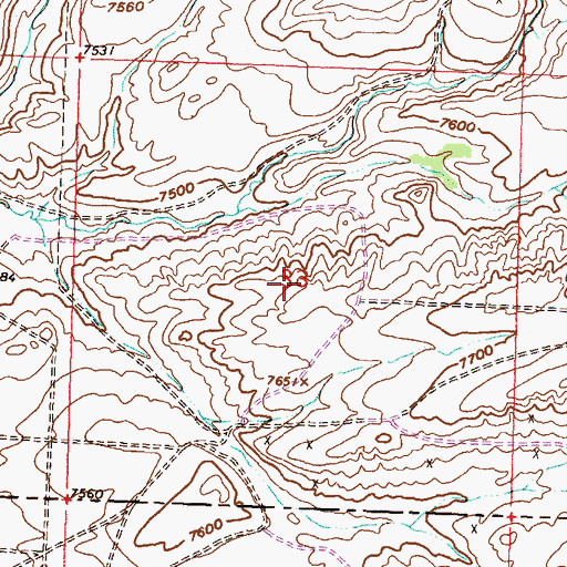 Topographic Map of Missed A Lick Number One Mine, WY