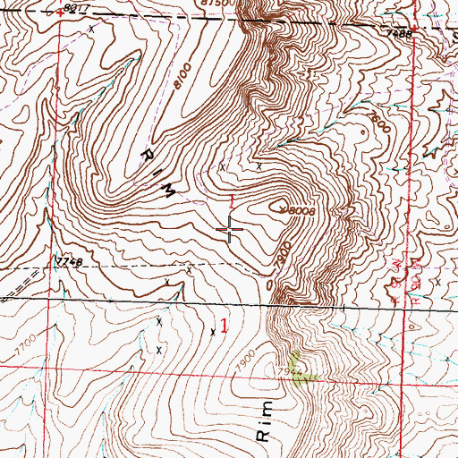 Topographic Map of C and L Claims, WY