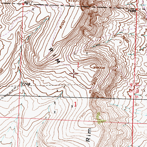 Topographic Map of Hays Mine, WY