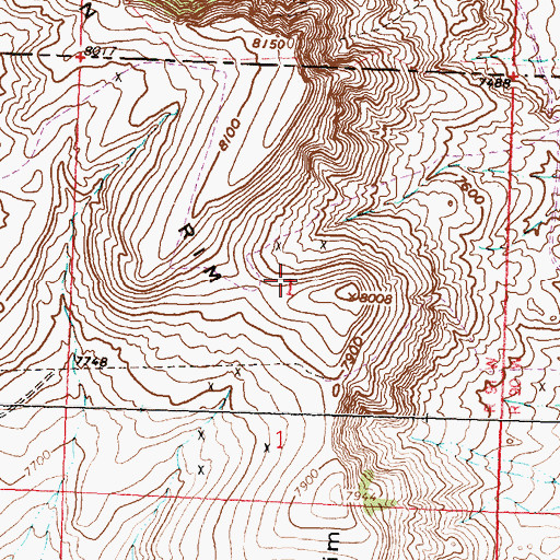 Topographic Map of Diehl Mine, WY