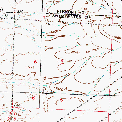 Topographic Map of Emily Mine, WY