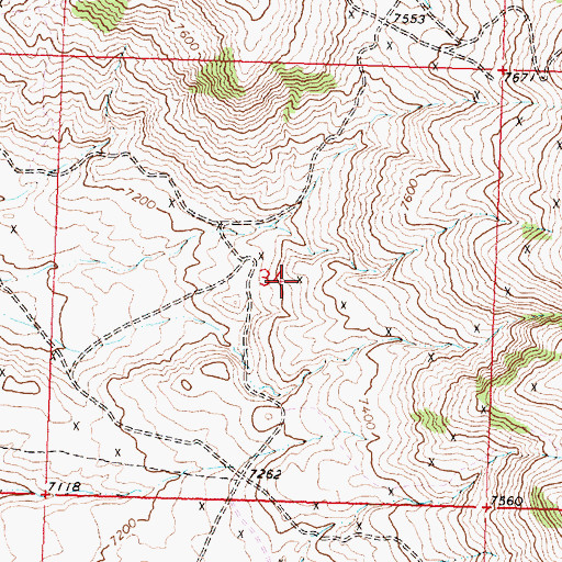 Topographic Map of Lost Creek Claims, WY