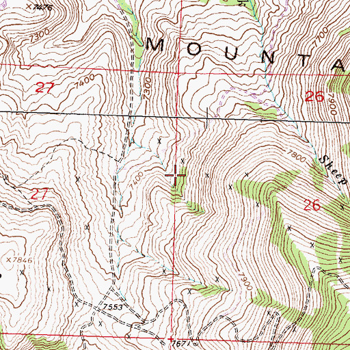 Topographic Map of Sun and Sunday Claims, WY