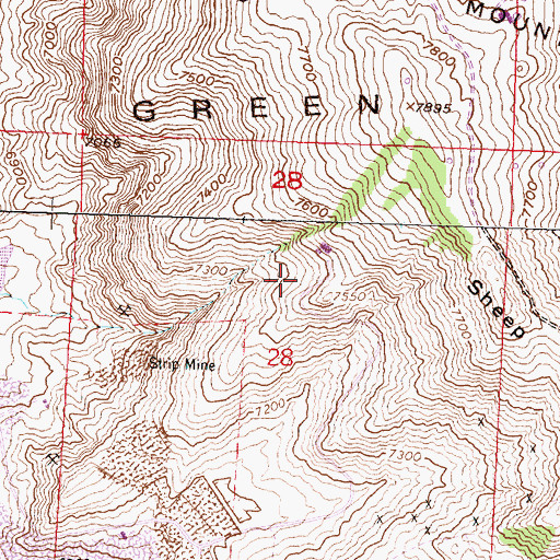 Topographic Map of Troy Number Thirteen Mine, WY