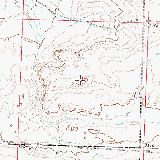 Topographic Map of Big Bertha Mine, WY
