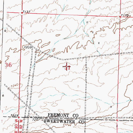 Topographic Map of Butte Mine, WY