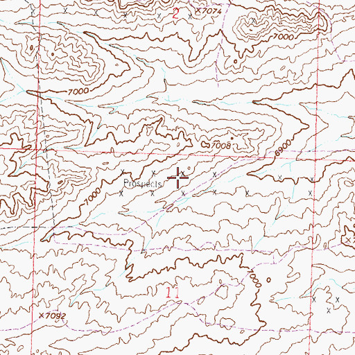 Topographic Map of B and H Group Mine, WY