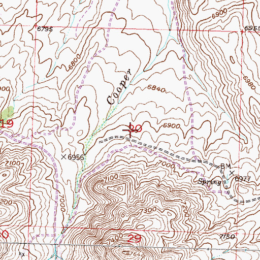 Topographic Map of Mohawk Number Two Mine, WY