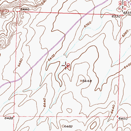 Topographic Map of Split Rock Area Number One Mine, WY