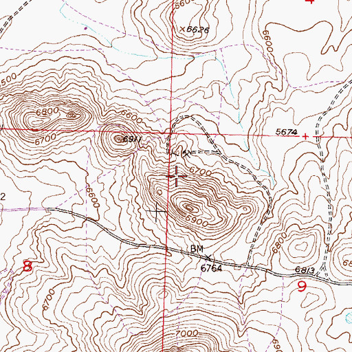Topographic Map of Hazel Number Four Mine, WY