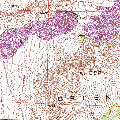 Topographic Map of Sun and Sunday Claims, WY