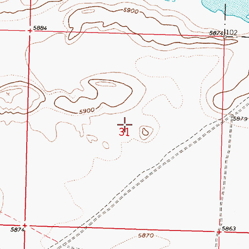 Topographic Map of Last Chance Mine, WY