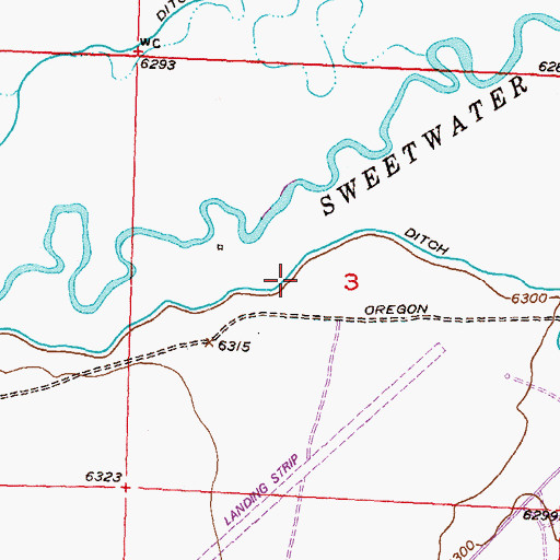 Topographic Map of Crooks Gap Mine, WY