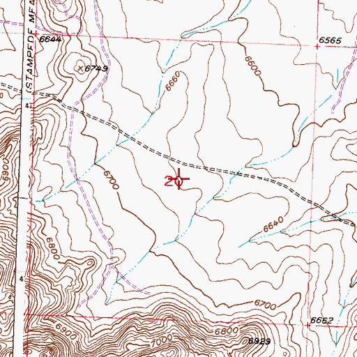 Topographic Map of Lucky Strike Claim, WY