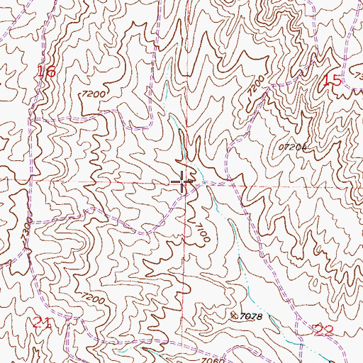 Topographic Map of Bus Rus Mine, WY