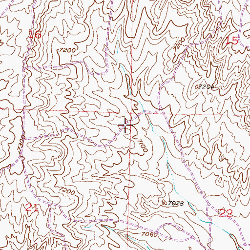 Topographic Map of Cotton Ferguson Mine, WY