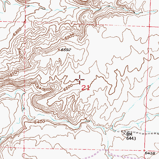 Topographic Map of Bum Steer Number One Mine, WY