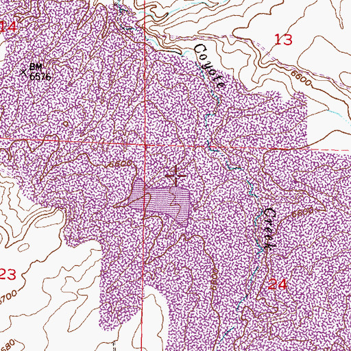 Topographic Map of Clyde Bret Mine, WY