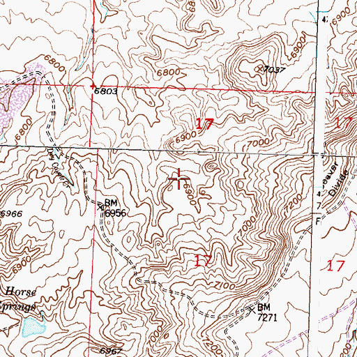 Topographic Map of Nels Number Twenty Mine, WY