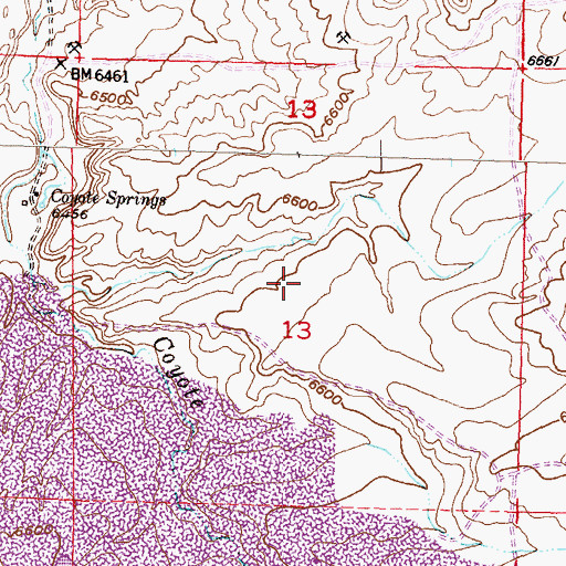 Topographic Map of Reno Number One Mine, WY
