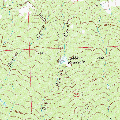 Topographic Map of Robbins Reservoir, CO