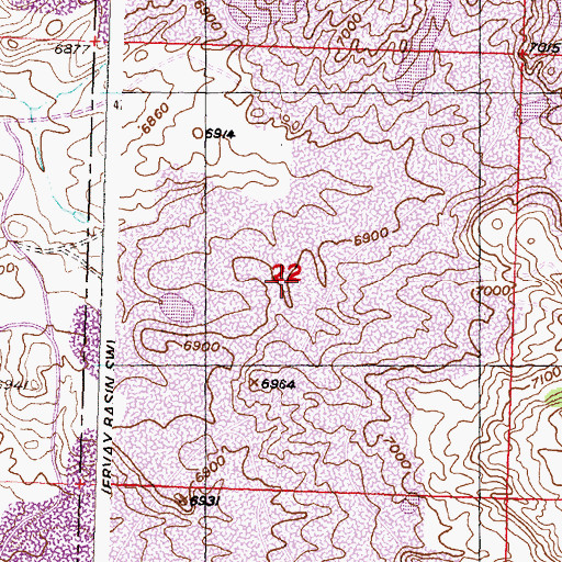 Topographic Map of Pat Number Two Mine, WY