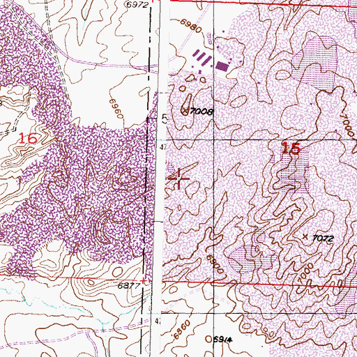 Topographic Map of Pay Number Six Mine, WY