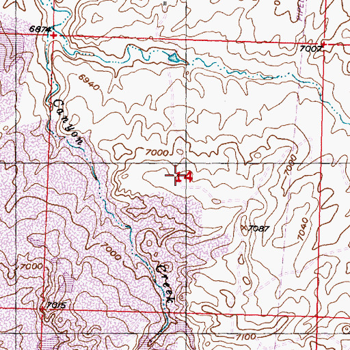 Topographic Map of Tee Number Four Mine, WY
