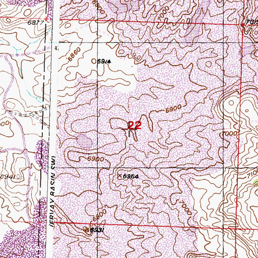 Topographic Map of Veca Mine, WY