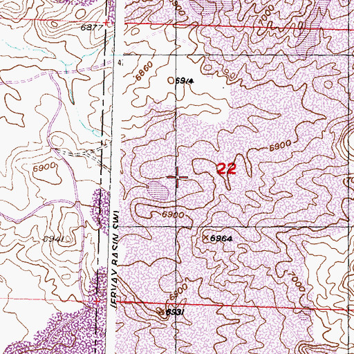Topographic Map of Russ Eight Claim, WY
