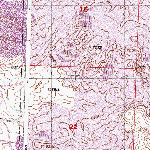 Topographic Map of Russ Mine, WY