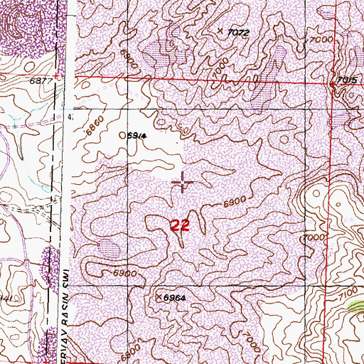 Topographic Map of Russ-Buss Mine, WY