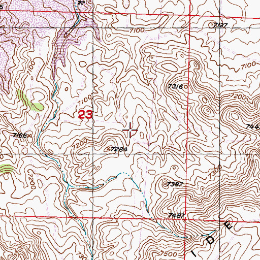 Topographic Map of Boundary Overstrip of Tee Mine Number Two, WY