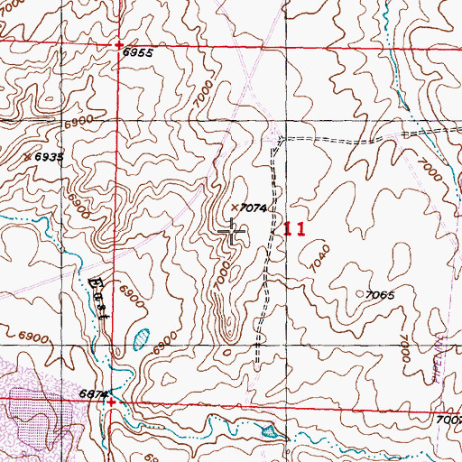 Topographic Map of Gas Hills Operation Mine, WY