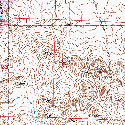 Topographic Map of B-One Mine, WY