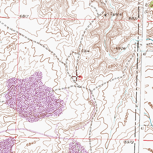 Topographic Map of Blue Buck Number One Number Mine, WY