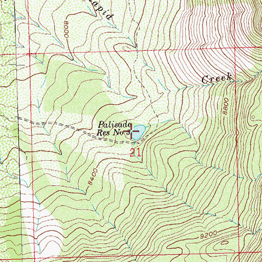 Topographic Map of Palisade Reservoir Number 3, CO