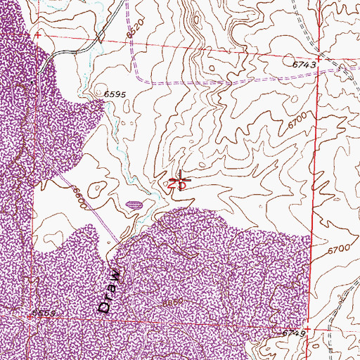 Topographic Map of Frasier-Lamac Mine, WY