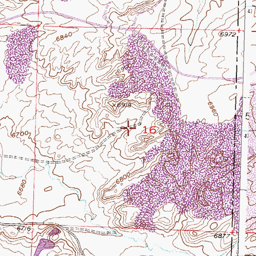 Topographic Map of Rainbow Number One Mine, WY