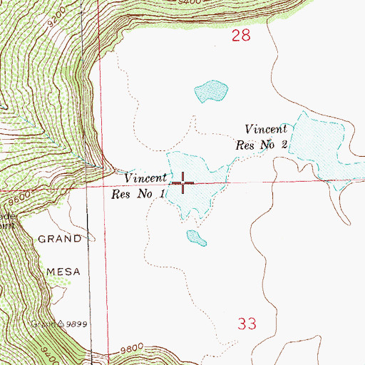 Topographic Map of Vincent Reservoir Number 1, CO
