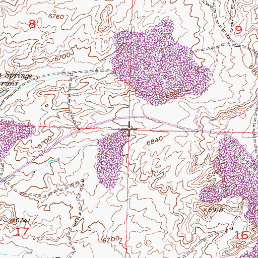 Topographic Map of S E Erickson Pit Number Two, WY