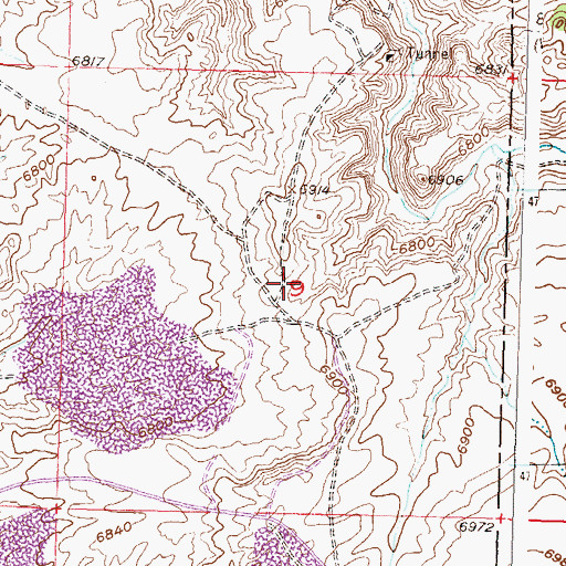 Topographic Map of Mountain Mesa U Pit, WY